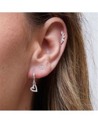 Simply Silver - Simply Sterling 925 Mini Heart Hoop Earrings - Lyst