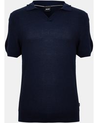 BOSS - Tempio Fine Knit Short Sleeve Polo Shirt - Lyst