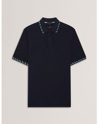 Ted Baker - Jacquard Short-Sleeve Polo Shirt - Lyst