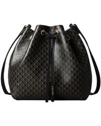 Calvin Klein - Emblem All-Over Print Drawstring Bucket Bag - Lyst