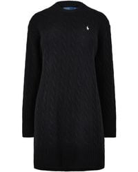 Polo Ralph Lauren - Wool Long-Sleeve Crew-Neck Midi Jumper Dress - Lyst