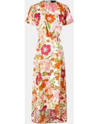 AX Paris - Floral Printed Puff Sleeve Tie Waist Midi Dress - Lyst