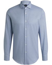 BOSS - H-Hank Long Sleeve Spread Collar Shirt - Lyst