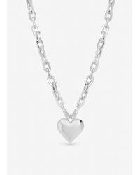 Mood - Plated Polished Heart Necklace - Lyst