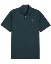 PUMA - Mattr Houndstooth Short Sleeve Performance Polo Shirt - Lyst