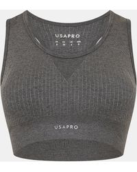 Usa Pro - Up Seamless Crop Sports Bra - Lyst
