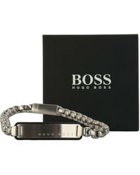 HUGO - Id Stainless Steel Bracelet - Lyst