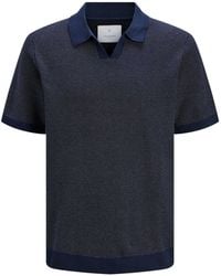 Jack & Jones - Jack & Jones Premium Split Neck Knitted Polo - Lyst