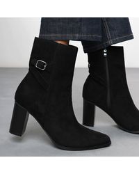 Where's That From - Wheres Block Heel Boot With Buckle Detail - Lyst