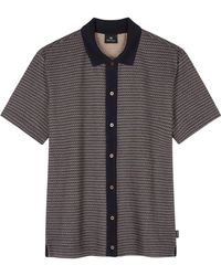 Paul Smith - Button Front Short Sleeve Patterned Shirt - Lyst