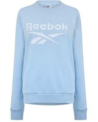 Reebok - S Bl Fleece Crew Sweater Feel Good Blue S - Lyst