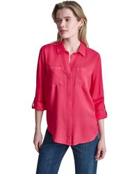 DKNY - Long Sleeve Blouse - Lyst