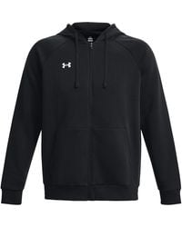 Under Armour - Rival Fitted Full Zip Hoody Men's Sweatshirt In Black - Lyst