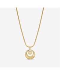 Inicio - Two Tone Crystal Disk Pendant - Lyst