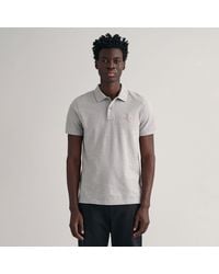 GANT - Tonal Shield Short-Sleeve Cotton Polo Shirt - Lyst