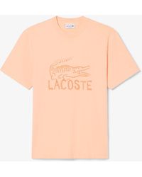 Lacoste - Printed Cotton T-Shirt - Lyst