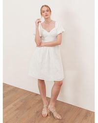 Lovedrobe - Broderie Bow Detail Mini Dress - Lyst