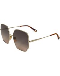 Chloé - Hexagonal Lens Full Rim Retro Sunglasses - Lyst