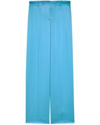 Stella McCartney - Satin Drop-Waist Wide-Leg Trousers - Lyst