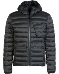 Barbour - Ouston Black Hooded Quilt Jacket - Lyst