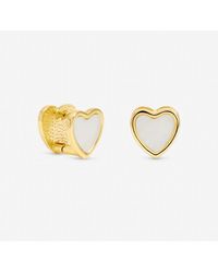 Jon Richard - Plated Mother Of Pearl Heart Hoop Earrings - Lyst