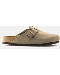 Birkenstock - Boston Suede Flat Sandals - Lyst