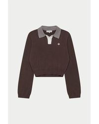 The Couture Club - Striped Collar Polo Shirt - Lyst