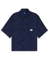 HUGO - Patchwork Short Sleeve Plain Shirt (Ekyno) - Lyst