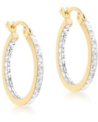 Be You - 9ct 2-colour Tube Hoops - Lyst