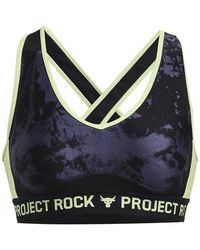 Under Armour - Project Rock Crossback Printed Sports Bra - Lyst
