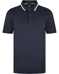 BOSS - Penrose Slim Fit Polo Shirt With Signature Tipped Collar - Lyst