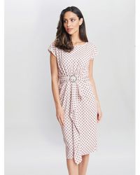 Gina Bacconi - Theodora Spot Print Satin Dress - Lyst
