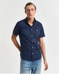 GANT - Regular Fit Classic Poplin Short Sleeve Shirt - Lyst