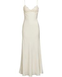 Bardot - Elisian Lace Satin Bias Cut Maxi Dress - Lyst
