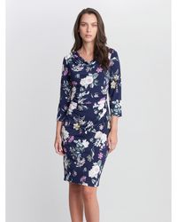 Gina Bacconi - Aliya Printed Jersey Cowl Neck Dress - Lyst
