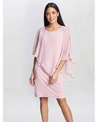 Gina Bacconi - Zenna Beaded Shoulder Chiffon Shift Dress - Lyst