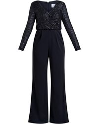 Gina Bacconi - Allegra Sequin Crepe Jumpsuit - Lyst