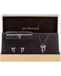 Jon Richard - Plated And Pave Bow Trio Set - Lyst