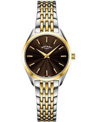 Rotary - Ladies Ultra Slim Two Tone Ss Bracelet Wat - Lyst
