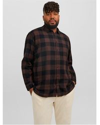 Jack & Jones - Gingham Twill Checkered Shirt Plus Size - Lyst