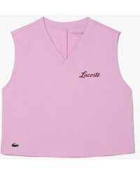 Lacoste - Ultra Dry Cotton Sport Crop Top - Lyst