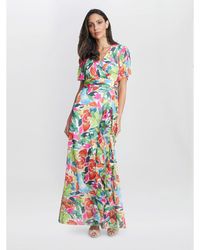 Gina Bacconi - Poppy Printed Maxi Tiered Dress - Lyst