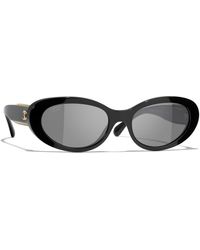 CHANEL - Havana Oval Acetate Sg - Lyst