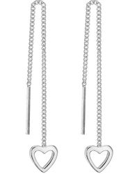 Be You - Sterling Pull-through Heart Drop Earrings - Lyst