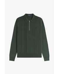 Fred Perry - Lsknit Zipped Crew Neck Jumper - Lyst