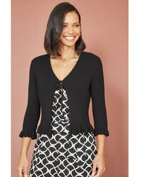 Yumi' - Tie Up Ribbed Cardigan - Lyst