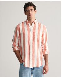GANT - Reg Bold Stripe Linen Shirt Salty S - Lyst