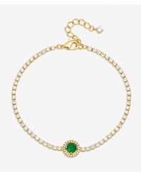 Jon Richard - Plated And Emerald Crystal Stone Bracelet - Lyst