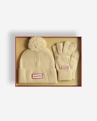 HUNTER - Pom Pom Hat And Glove Set - Lyst