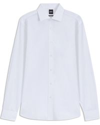 BOSS - Cotton Long Sleeve Slim Fit Shirt - Lyst